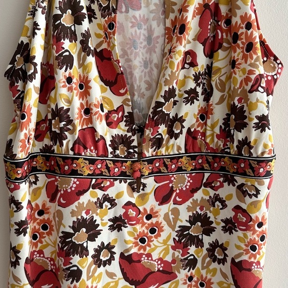 Antonio Melani Floral Print Halter Neck Top, 100% Silk Blouse, Size Large - Picture 15 of 16